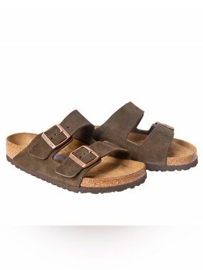 Birkenstock Arizona Soft Narrow Footbed Brown Suede Leather women’s 7.5 size 38